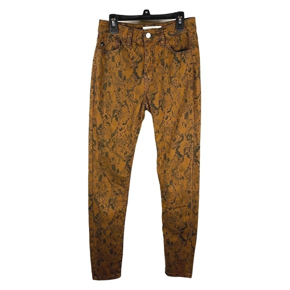Kancan Womens Size 26 Anastasia High Rise Super Skinny Jeans Brown Snake Print - Picture 1 of 6